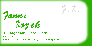 fanni kozek business card